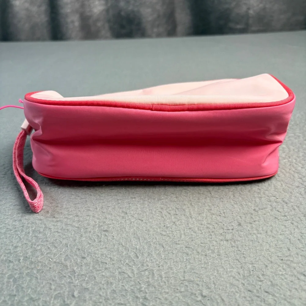 Pink Victoria's Secret Cosmetic Bag Mesh Pouch Wristlet Travel Case Pink NEW